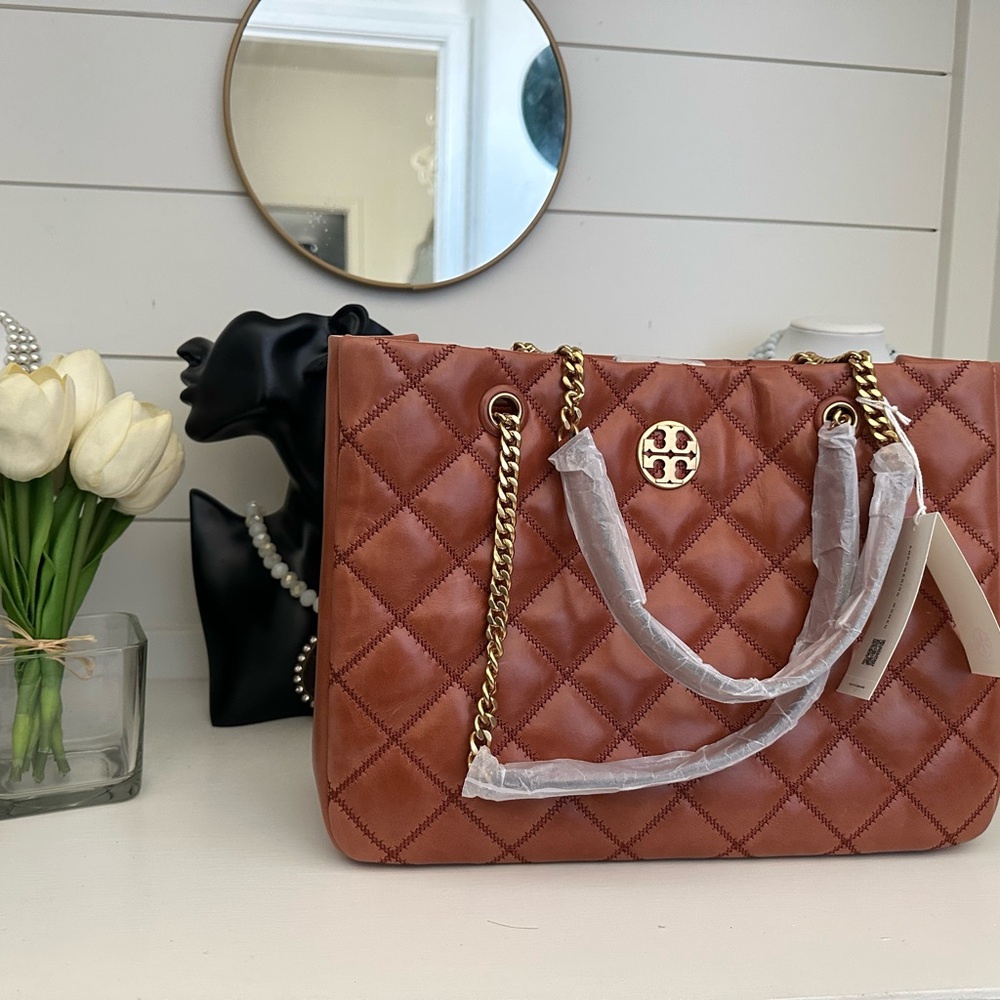 Tory Burch Tan Quilted Shoulder Bag